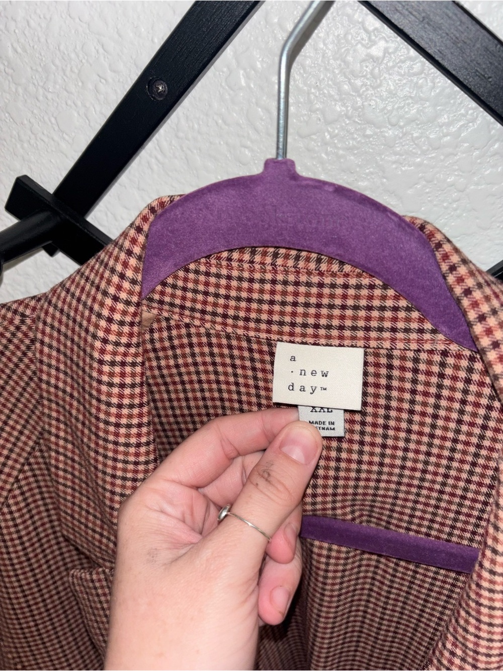 A New Day Brown Plaid Blazer Jacket XXL Oversized Career Academia Preppy - Picture 3 of 4
